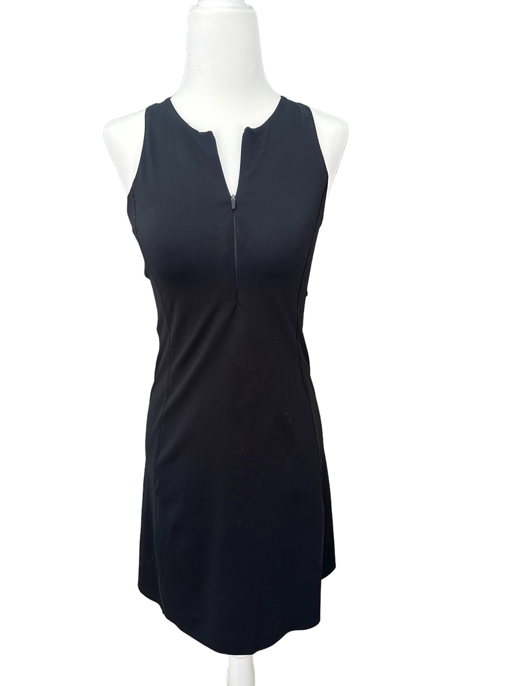 Spanx Black Sleeveless AirEssentials Ponte Zip Dress- XS